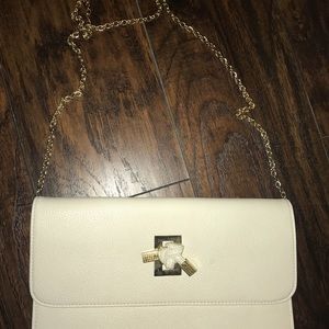 Gold chain white purse